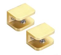 Niceminiwall Soportes de abrazadera de soporte de estante de vidrio, 2 abrazaderas de latón para vidrio entre 8 mm y 12 mm de grosor, adecuado para baño y oficina de fijación de estantes de vidrio (L)