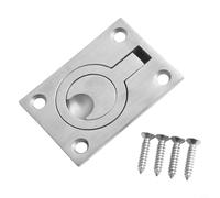 Niceminiwall Tirador de gabinete de montaje empotrado | Tirador de dedo de acero inoxidable | Tirador de cajón oculto de metal 304 para armario, puerta corredera | 50 x 40 mm y 64 x 46 mm (grande)