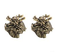 Niceminiwall Tirador decorativo de latón con cabeza de dragón para puerta de armario y armario, tirador decorativo para muebles, perilla de latón macizo de 3,5 x 3,6 cm con diseño intrincado, fácil