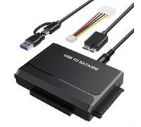 Niceminiwall USB 3.0 IDE para convertidor de disco duro SATA de 5 Gbps, 12 V, compatible con disco duro de 2.5/3.5 pulgadas, para respaldo de datos profesional de TI de oficina (estándar UE)