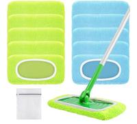 Nicemiya 10 paños para mopa Swiffer húmedos, reutilizables, de microfibra, ideal para mopas Swiffer Mopa de Suelo Mopa