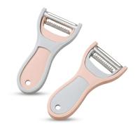 NiceNaiils Pack de 2 Pelador Patatas y Verduras Multifunción 2 en 1, Pelador de Acero Inoxidable con Cuchilla para Rallar y Pelar, Utensilios de Cocina Ergonómicos para Frutas y Vegetales