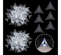 NICENEEDED 100 PCS Protectores de Esquinas Antipolvo Triangulares para Escaleras, Protector de Polvo Transparente para Esquinas Interiores de Escaleras, Antisuciedad Y Transparente