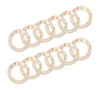 NICENEEDED 12 PCS Anillo de Resorte de Diamantes de Imitación, Mosquetón Redondo Hebilla de Llavero con Ganchos A Presión para Bolsos Bolsos Monederos