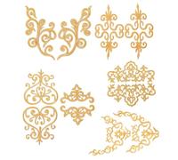NICENEEDED 12 pieza de Apliques de Encaje Bordado de Flores Doradas Parches Bordados para Planchar Apliques de Encaje de Poliéster Decoración