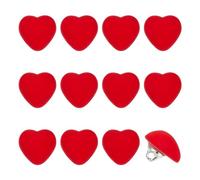 NICENEEDED 12 Uds. Botones Decorativos En Forma de Corazón, Botón de Resina de Un Solo Orificio de 12 mm, Reemplazo de Botones Rojos para Coser