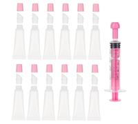 NICENEEDED 12 Uds. Tubos Vacíos de Brillo de Labios, Envases Transparentes de Bálsamo Labial de 10 ml, Botella Recargable Del Apretón Del Brillo Del Labio de los Tubos Cosméticos Del Lápiz Labial