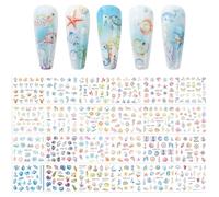 NICENEEDED 2 Juego de Pegatinas de Transferencia de Agua de Animales del Océano, Diseño de Uñas, Suministros para Decoración de Uñas