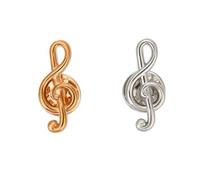 NICENEEDED 2 PCS Broche de Nota Musical, Pines de Solapa con Clave de Sol Musical de Cristal, Broches de Ramillete de Música para Hombres Y Mujeres