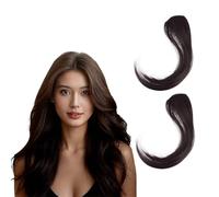 NICENEEDED 2 piezas Flequillo Lateral con Clip Extensiones de cabello con flequillo falso natural de 9.8 pulgadas