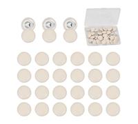 NICENEEDED 30 Pieza de Botones Cubiertos de Cuero PU, Botones Redondos Beige 20mm, Botón de Vástago de Metal para Coser Botón de Tejido de Tapicería