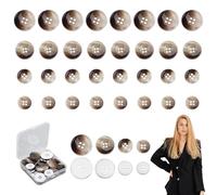 NICENEEDED 40 Uds Botones de Costura de Resina, Botones A Granel con 4 tamaño Mate Y 4 agujeros, Botones Redondos para Manualidades, para Coser, Manualidades, Botón Manual