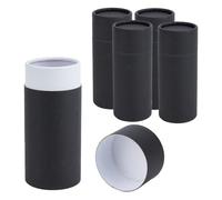 NICENEEDED 5 Tubo de Papel Kraft Negro de 100 ml con Tapa, Cajas de Cartón, Tarros de Papel Kraft Vacíos, Contenedores Redondos para Aceites Esenciales