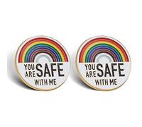 NICENEEDED Broches de Solapa con Diseño de Arcoíris, Seguro Conmigo Pin de Esmalte, Pines de Enfermera Y Doctor Pines de Orgullo Arcoíris para Ropa Mochila