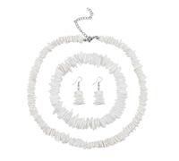 NICENEEDED Conjunto de Joyas de Concha de Puka, Collar de Cuentas de Conchas, Pendiente Bohemio Hawaiano, Pulseras de Playa de Verano, Colgante de Collar con Cuentas de Concha