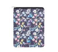 NICENEEDED Cubiertas de Libros con Estampado Floral, Protector de Libro Lavable con Cremallera, Fundas para Libros Impermeables Multifunción
