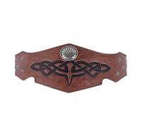 NICENEEDED Diademas de Cuero Vikingas Medievales, Tocado Renacentista con Círculo, Banda de Mano Ajustable con Relieve Pirata para Hombres Y Mujeres