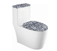 NICENEEDED Funda Protectora para Tapa Y Asiento de Inodoro con Estampado de Cebra, Juego de Fundas Elásticas para Inodoro, Tapas para Tanque de Inodoro de Baño, Funda Antipolvo Lavable