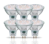 NICEOO Bombilla LED MR16 GU5.3, No Regulable, 6.5W Equivalente de 50W Lámpara Halógena,Blanco Cálido 3000K, 610 Lúmen, CA/CC 12 V, Sin Parpadeo Lámpara Reflectora, Ángulo de Haz de 38°, Paquete de 6