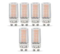 NICEOO Bombillas LED GU10,No Regulable,3.5W Equivalente de 40W Halógena, Blanco Cálido 2200K 320 Lúmen, Maíz Lámparas Forma de Cilindro Transparente T22, Ángulo de Haz de 360°,Paquete de 6