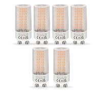 NICEOO Bombillas LED GU10,No Regulable,3.5W Equivalente de 50W Halógena, Blanco Cálido 2700K 385 Lúmen, Maíz Lámparas Forma de Cilindro Transparente T22, Ángulo de Haz de 360°,Paquete de 6