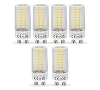 NICEOO Bombillas LED GU10, No Regulable, 3.5W Equivalente de 50W Halógena, Blanco Frío 6000K 385 Lúmen, Maíz Lámparas Forma de Cilindro Transparente T22, Ángulo de Haz de 360°,Paquete de 6