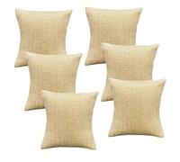 N'icePackaging 6 unidades - 4 x 4 pulgadas de lona de arpillera marrón rústico para reloj/brazalete de almohada - para ventas/mercancía/manualidades/almacenamiento/exhibición