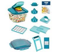 Nicer Dicer Chef Professional - Cortador de verduras manual de 15 piezas con tapa de contenedor de 5,2 l Utensilio de cocina para cubos, palos, rodajas, tiras, juliettis, fácil limpieza