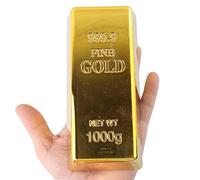 NICERAM Barra Oro Falso - ladrillo Dorado Falso para Manualidades | Réplicas lingotes Oro Barra Oro Juguete ladrillo lingote película Prop Novedad Regalo Broma