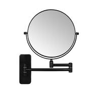 Nicesail Espejo Aumento 5X de Pared Espejo Extensible Baño Negro Doble Cara para Maquillaje y Afeitado,Diámetro de 20 cm