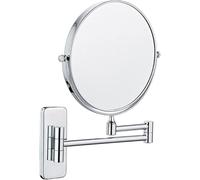 Nicesail Espejo de Maquillaje de Pared para Baño - Espejo Aumento x10-360° Giratorio - Doble Cara - Plata,Diámetro 20cm