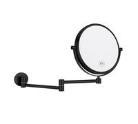 Nicesail Espejo de pared cosmético 10x de aumento, espejo negro para baño, espejo de maquillaje extensible, espejo de afeitar con aumento, montaje en pared, diámetro 20 cm