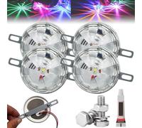 Nicetopu Universal Waterproof LED Chassis Lights, 12-24v Function LED Watermelon Light Indicator Side Marker Signal Light for All Trucks,Trailers,Pickup Trucks,Off-Road Vehicles(4Pcs)