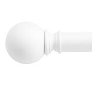 NICETOWN Barra de cortina esquinera ajustable para ventana de 1 1/8 de diámetro, juego de varillas decorativas modernas para cocina/cafetería, 71.1-121.9 cm de largo, blanco mate
