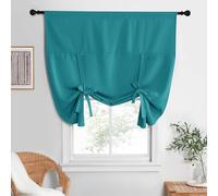 NICETOWN Cortina Opaca con Aislamiento térmico Ajustable para baño, Oficina, Dormitorio (Panel de Bolsillo Individual para Barra, 52 Pulgadas de Ancho x 63 Pulgadas de Largo, Verde Azulado Pavo Real)