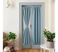 NICETOWN Cortina Opaca para Puerta Francesa, Color Liso, para oscurecer la habitación, con Aislamiento térmico, Lino Faxu, para Ventanas, 1 Panel, 25 Pulgadas de Ancho x 72 Pulgadas de Largo, Color