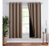 NICETOWN Cortinas Completamente sombreadas para Sala de Estar, protección de privacidad y reducción de Ruido, Cortinas con Ojales en la Parte Superior, Forro Negro, Panel de Cortina Aislante para