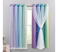 NICETOWN Cortinas Doble Capa Opacas y Translucidas para Habitacion Infantil