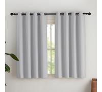 NICETOWN Cortinas Grises Opacas Cortinas Blackout Termicas Aislantes Frio Decorativas para Salon Dormitorio Habitacion Cocina Comedor 2 Paneles con Ojales 140x145cm Gris Claro