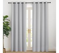 NICETOWN Cortinas Grises Opacas Cortinas Blackout Termicas Aislantes Frio Decorativas para Salon Dormitorio Habitacion 2 Paneles con Ojales 140x220cm Gris Claro