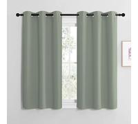 NICETOWN Cortinas Opacas Cortas con Ojales para habitación Infantil, 120 x 107 cm, Color Verde Salvia