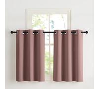 NICETOWN Cortinas Opacas Cortas de Cocina, Curtains Blackout Termicas Aislantes de Luz para Comedor Dormitorio con Ojales 2 Piezas,107x90cm,Rosa Oscuro