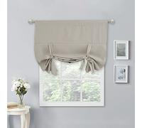 NICETOWN Cortinas Opacas para baño, Cortina de Globo Romana para Ventana pequeña para cafetería/Cocina (1 Panel, 40 Pulgadas de Ancho x 54 Pulgadas de Largo, Natural)
