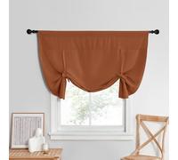 NICETOWN Cortinas romanas con aislamiento térmico para cocina, cortinas de amarre para ventana, persianas de globo para ventanas pequeñas, decoración de Halloween, 52 x 45 pulgadas, naranja quemado, 1