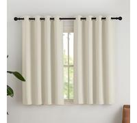 NICETOWN Cortinas Salon Modernas 2 Piezas Cortinas Beige Opacas para Dormitorio Matrimonio Cocina de Ventanas Curtains for Living Room con Ollaos 140x145cm Beige Claro