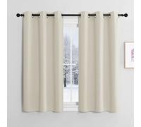 NICETOWN Cortinas Salon Modernas 2 Piezas Cortinas Beige Opacas para Dormitorio Matrimonio Cocina de Ventanas Curtains for Living Room con Ollaos 107x120cm Beige Claro