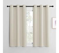 NICETOWN Cortinas Salon Modernas 2 Piezas Cortinas Beige Opacas para Dormitorio Matrimonio Cocina de Ventanas Curtains for Living Room con Ollaos 107x137cm Beige Claro