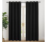 NICETOWN Cortinas Salon Modernas 2 Piezas Cortinas Negras Opacas para Dormitorio Matrimonio Cocina de Ventanas Curtains for Living Room con Ollaos 140x200cm Negro