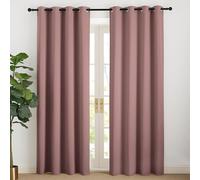 NICETOWN Cortinas Salon Modernas 2 Piezas, Curtains Opacas Termicas Aislantes Frio y Calor con Ojales para Dormitorio/Comedor,140x220cm,Rosa Oscuro