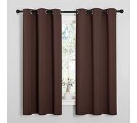 NICETOWN Nursery EsseKGUSial - Cortinas Opacas con Aislamiento térmico y Ojales sólidos en la Parte Superior, decoración del hogar, Cortinas de privacidad para Dormitorio (Color marrón Chocolate, 1